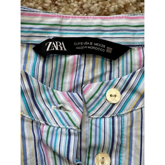 ZARA pin stripe SHIRT DRESS, size small, Crisp feel, lightweight - Picture 4 of 7